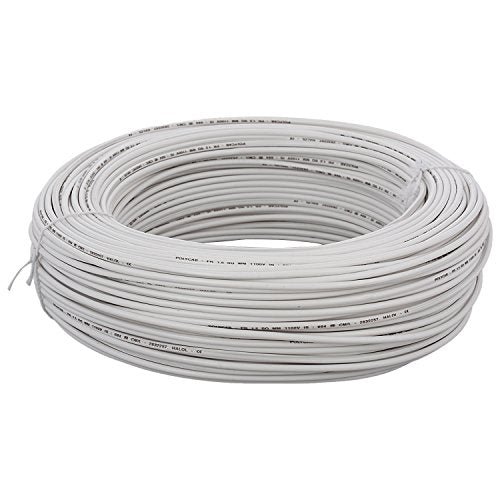 Polycab 0.5 Sqmm Single core Pvc Ins. Copper Flexible Frls Cbl White  (100 Meters)