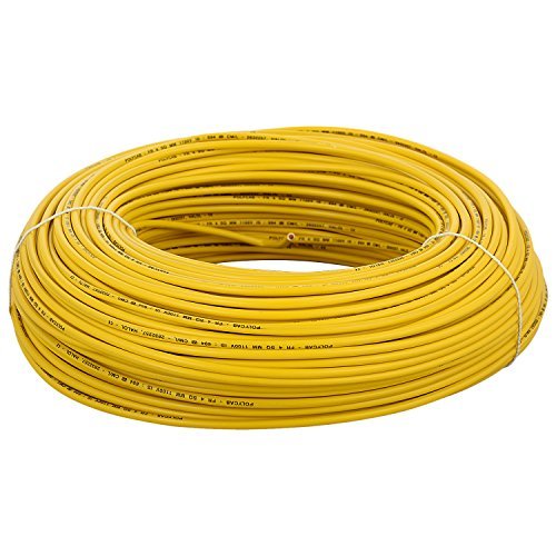 Polycab 0.5 Sqmm Single core Fr Pvc Ins. Copper Flexible Cable Yellow  (100 Meters)