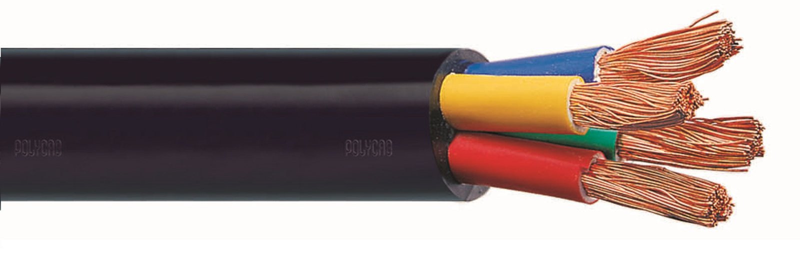 Polycab 16 Sqmm, 4 core Pvc Ins. & Sheathed Copper Flexible Cable Black  (100 Meters)