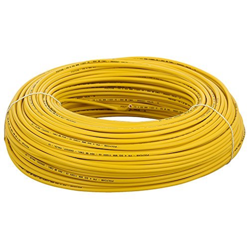 Polycab 6 Sqmm, 1 core Fr Pvc Ins. Copper Flexible Cable Yellow  (100 Meters)