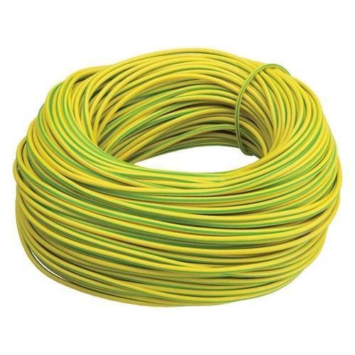 Polycab 6 Sqmm, 1 core Fr Pvc Ins. Copper Flexible Cbl Yellow/Green  (100 Meters)