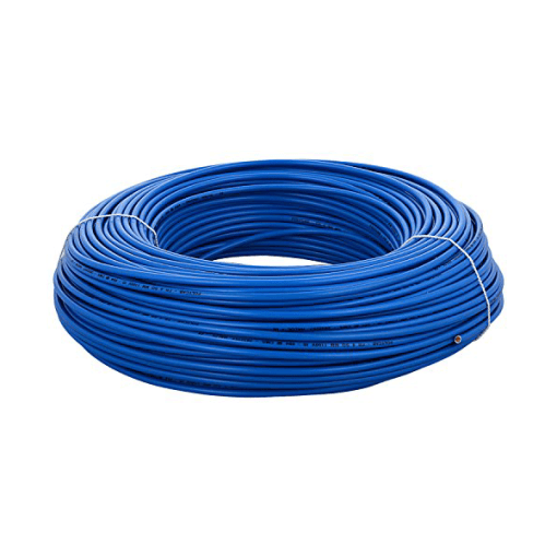Finolex 1 SQMM SINGLE CORE PVC INS. COPPER FLEXIBLE FRLS CBL BLUE (100 Meters)