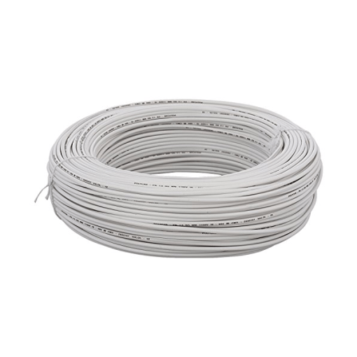 Finolex 0.5 SQMM SINGLE CORE PVC INS. COPPER FLEXIBLE FRLS CBL WHITE (100 Meters)